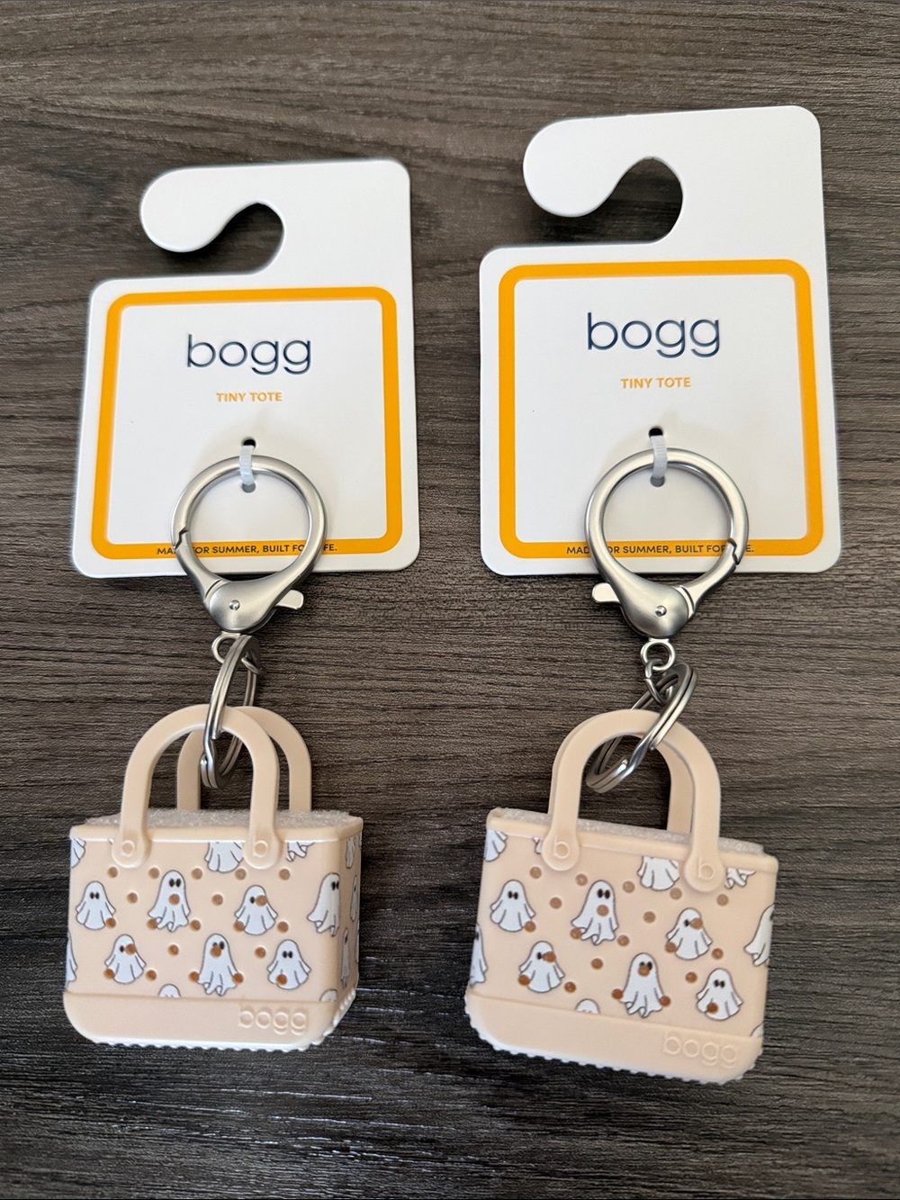 Bogg Tiny Tote Boo! Bogg Keychain - Ghost Print (set of 2)